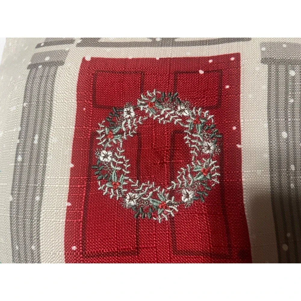 Let‎ It Snow Christmas Holiday Embroidered Decorative Square Throw Pillow 18